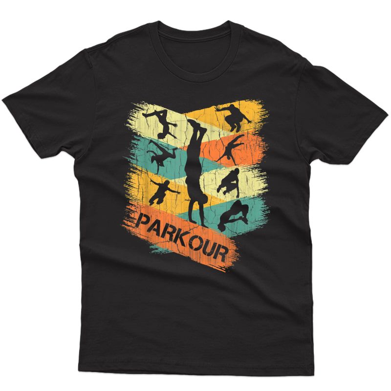 Retro Parkour Shirt For Silhouette Vintage Free Running T-shirt
