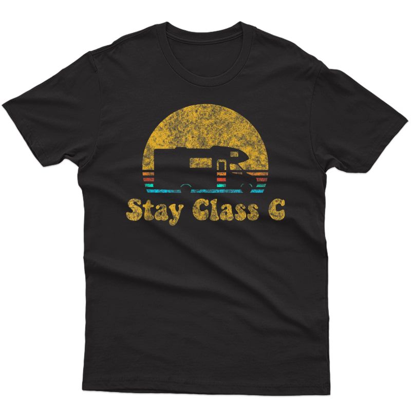 Retro Sunset Rv Stay Class C Camping Camper Gift T-shirt