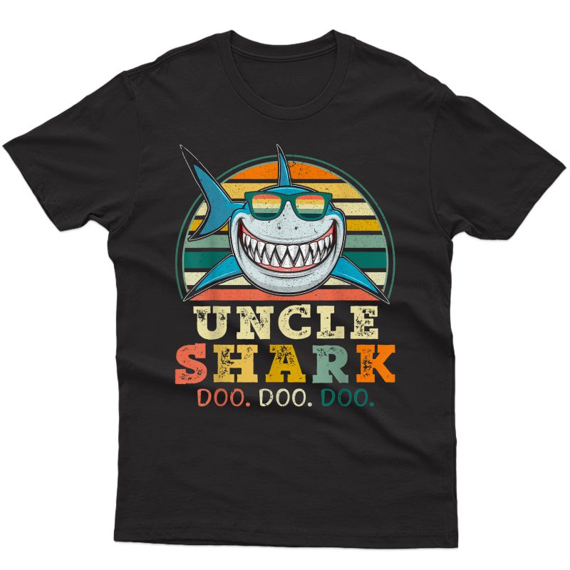 Retro Vintage Uncle Shark Tshirt Funny Birthday Gifts Family