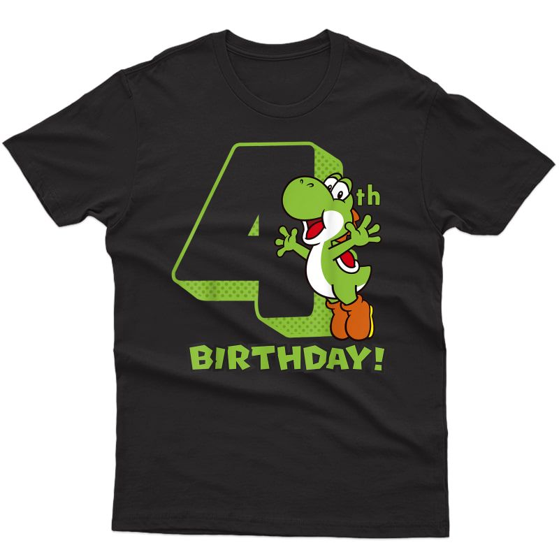 Super Mario Yoshi 4th Birthday Action Portrait T-shirt
