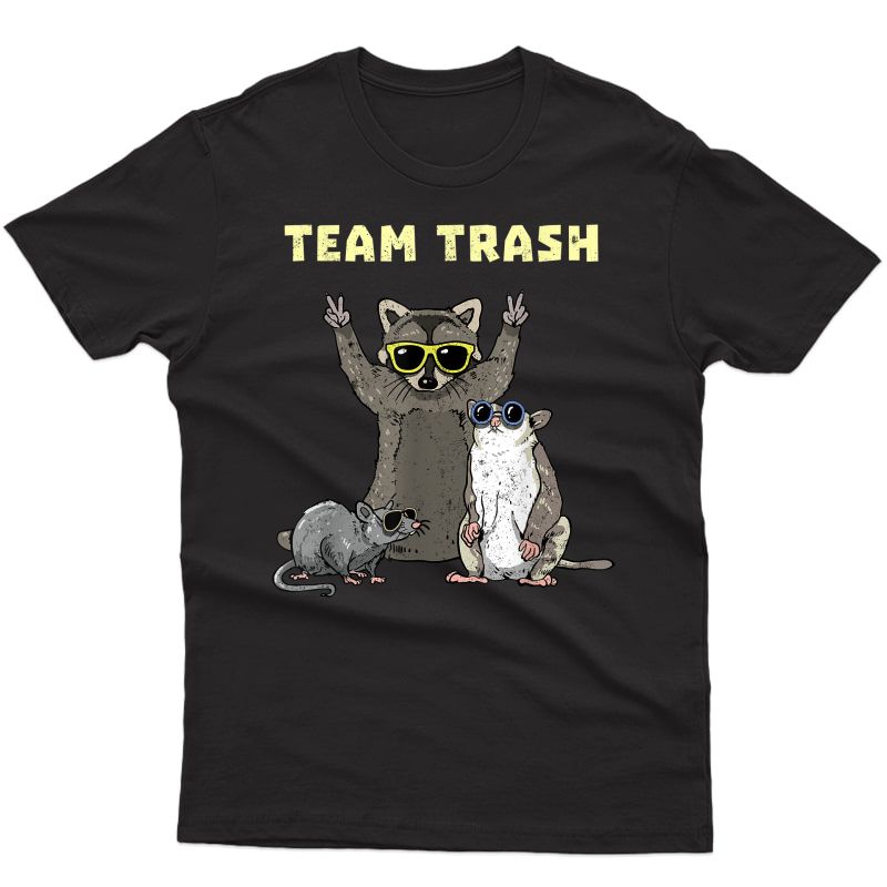 Team Trash Opossum Raccoon Rat, Funny Animals Garbage Gang T-shirt