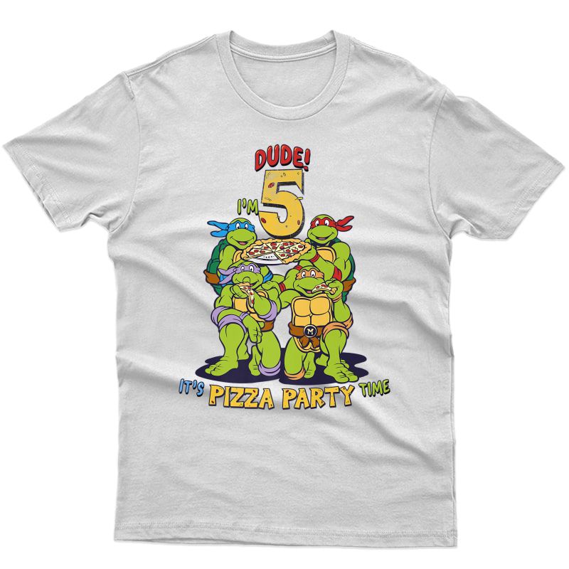 Teenage Mutant Ninja Turtles I'm 5 Dude Pizza Birthday Party Premium T-shirt
