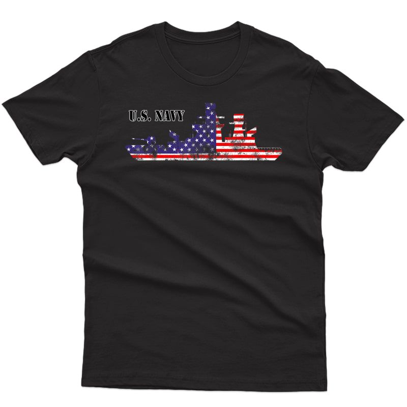 U.s. Navy American Flag T-shirt Gift Father Day
