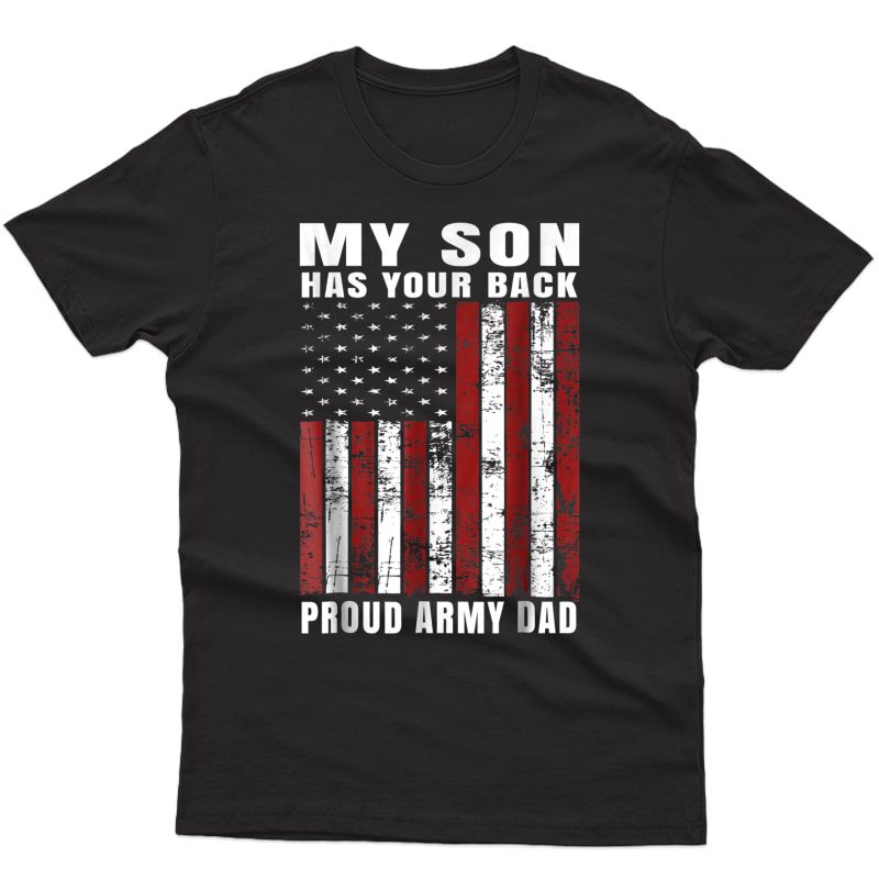 Unique Distressed Usa American Flag Proud Army Dad T-shirt