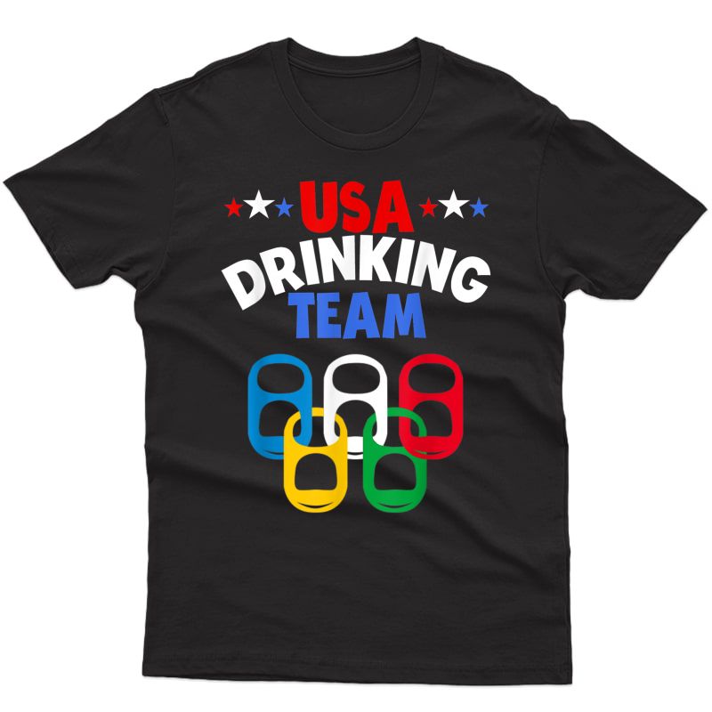 Usa Drinking Team Beer Can Tabs T-shirt
