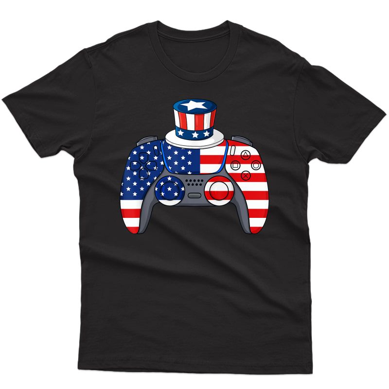 Video Game 4th Of July Gaming Funny Gamer T-shirt