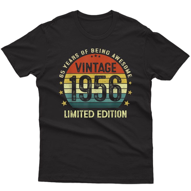 Vintage 1956 Limited Edition 65 Years Old 65th Birthday T-shirt