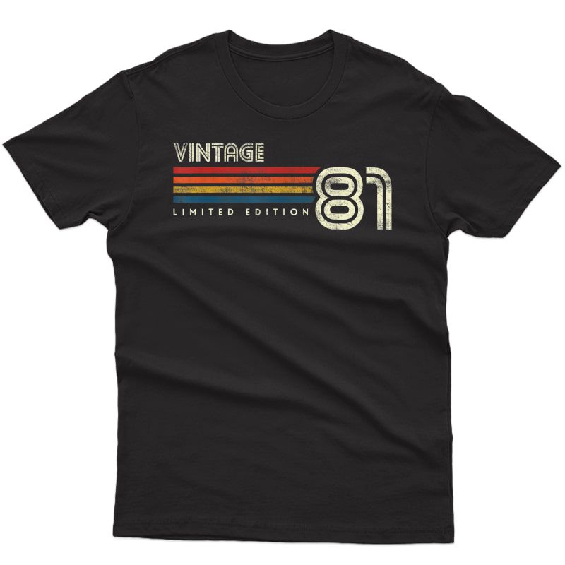 Vintage 1981 Chest Stripe 40th Birthday T-shirt