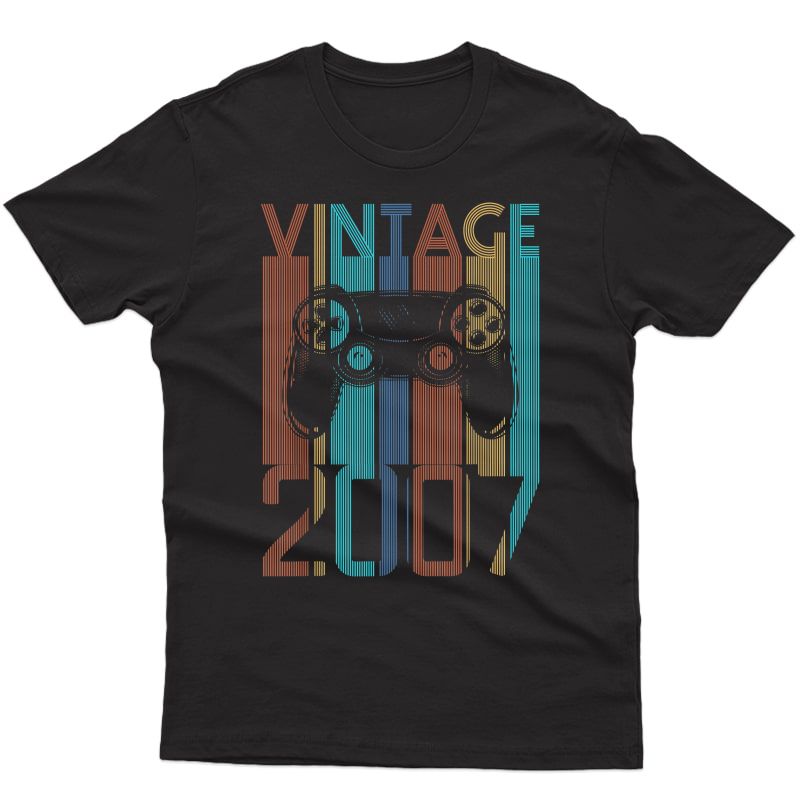 Vintage 2007 Gaming Gifts For 14 Year Old Boy Gamer Birthday T-shirt