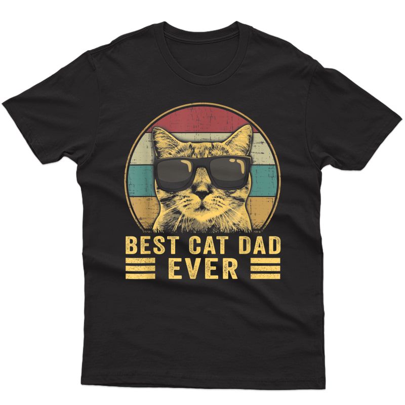 Vintage Best Cat Dad Ever Bump T-shirt