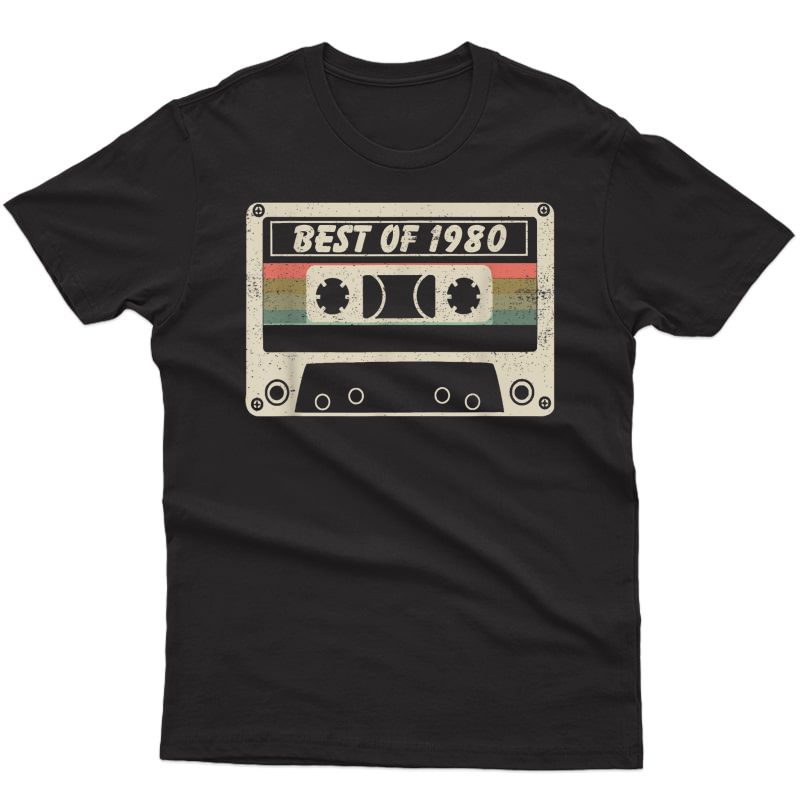 Vintage Best Of 1980 40 Years Old Birthday Cassette T-shirt