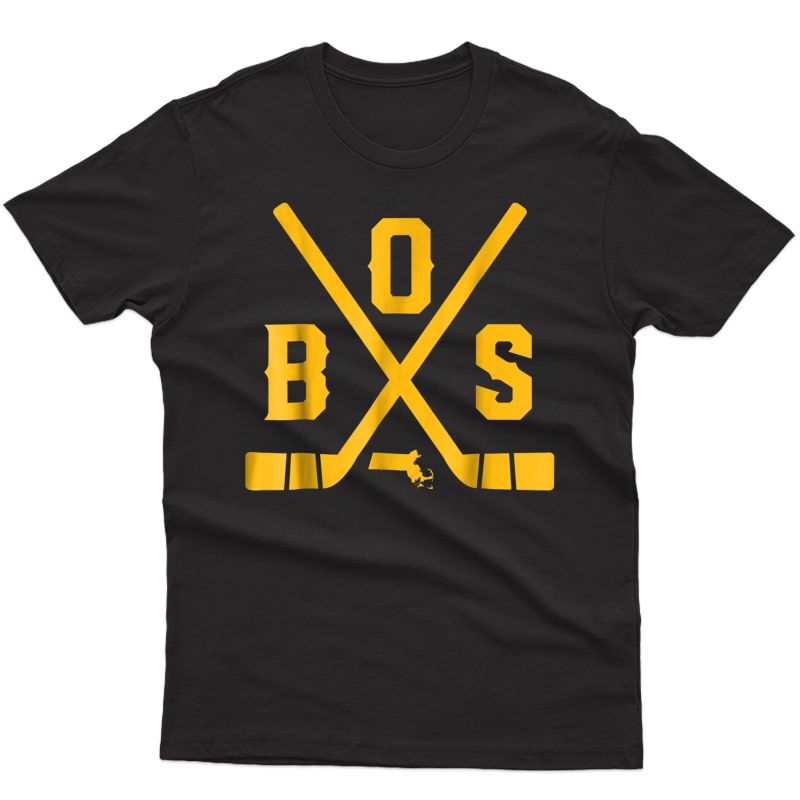 Vintage Boston Ice Hockey Sticks State Outline Shirt