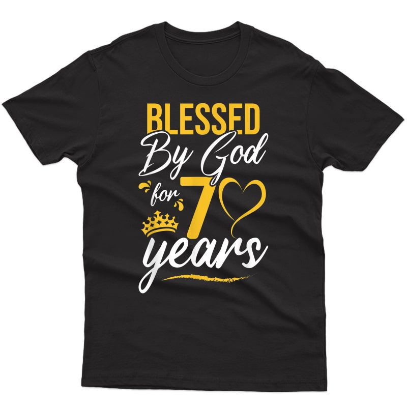 Vintage Happy 70 Years Blessed By God For 70th Birthday Gift T-shirt