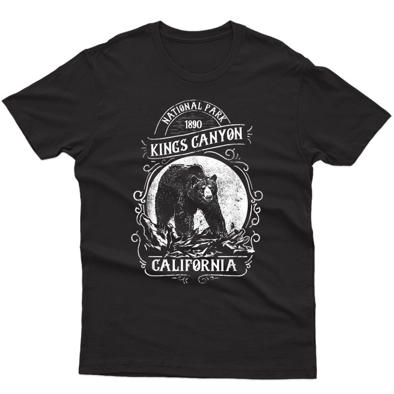 Vintage Kings Canyon National Park Retro Bear California T-shirt