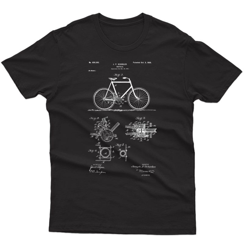 Vintage Patent Print 1900 Bicycle Cycling T-shirt