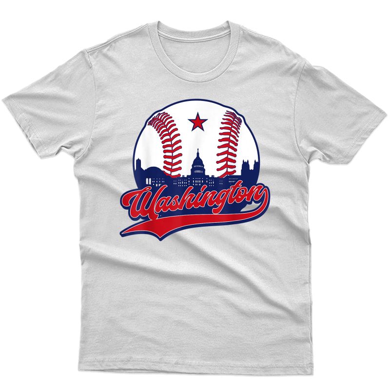 Washington Dc Baseball Skyline National Mall Vintage Gift T-shirt