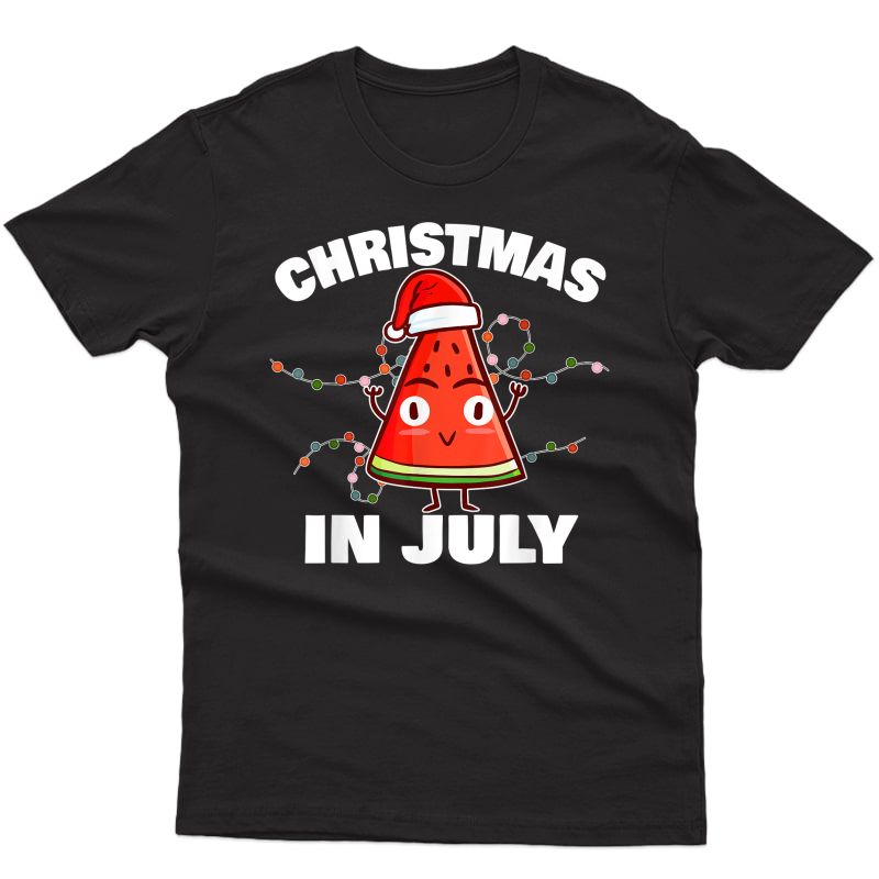 Watermelon Christmas In July Christmas Tree Summer Christmas T-shirt