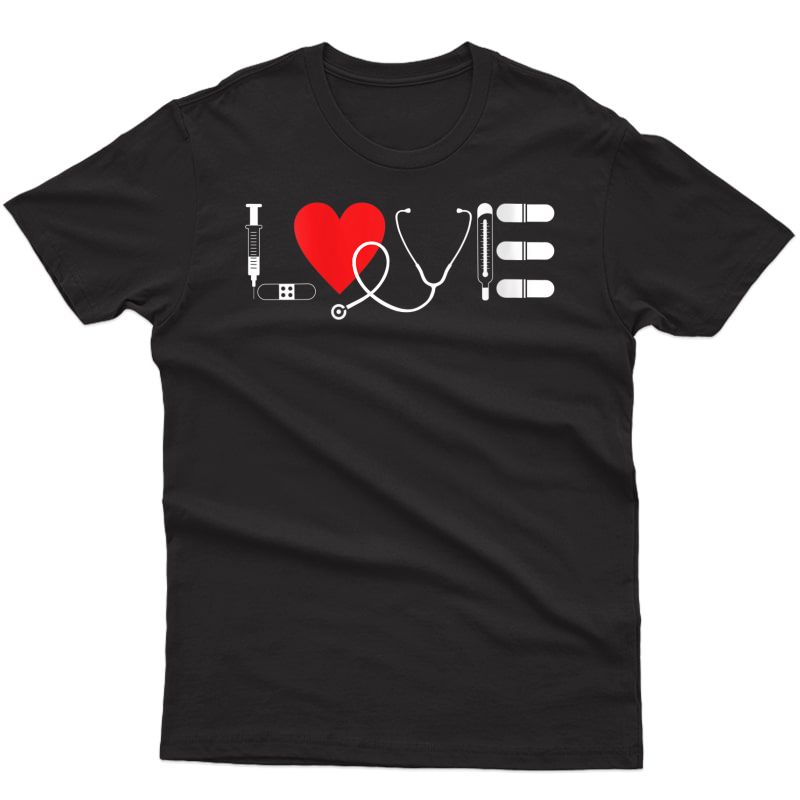  Cute Love Nurse Gift Shirt Graduating School Rn Nurse T-shirt