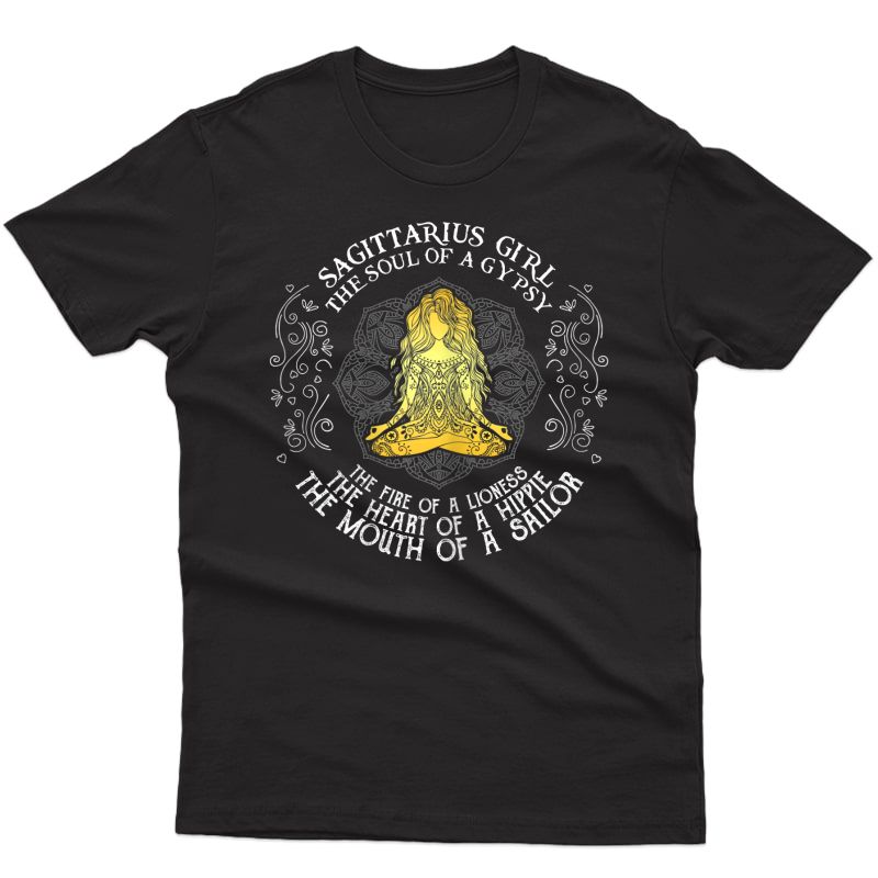  Sagittarius Girl The Soul Of A Gypsy Tshirt Yoga Lover Gifts T-shirt