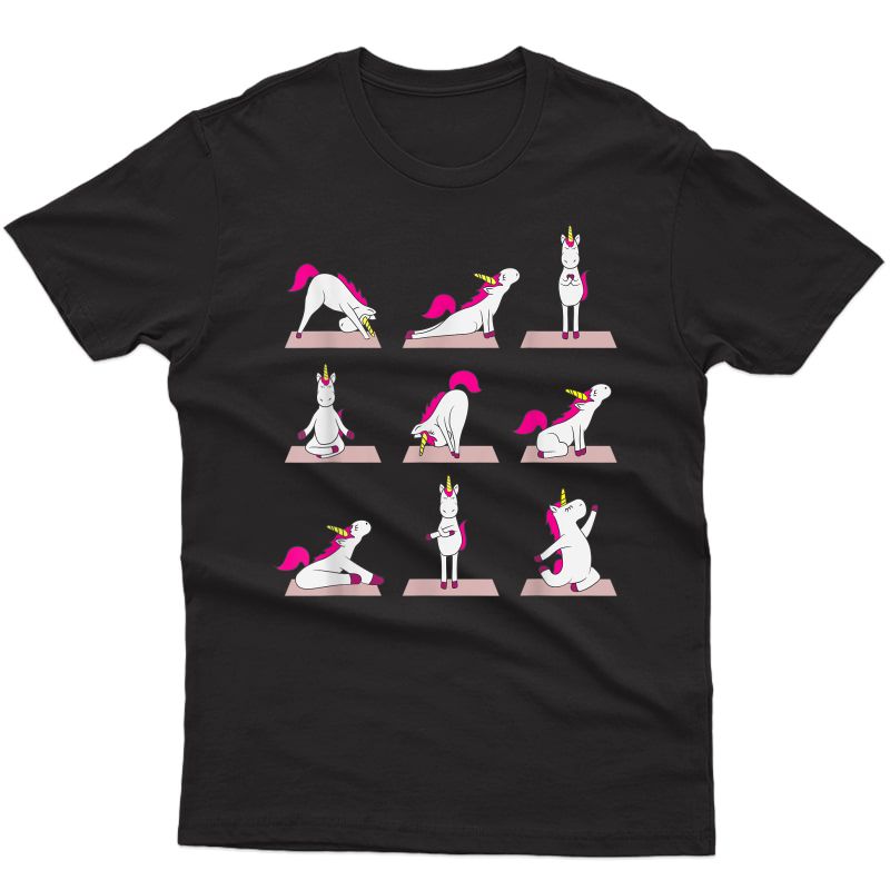 Yoga Unicorn Pose T-shirt Funny Unicorns Position Tee